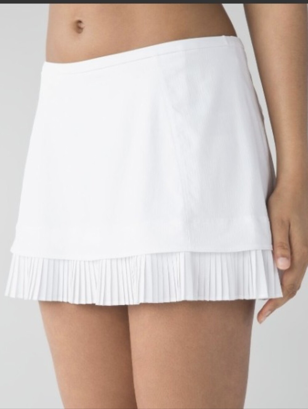 Lululemon City Sky Run By Skirt White Pleated Hem Mini Skirt